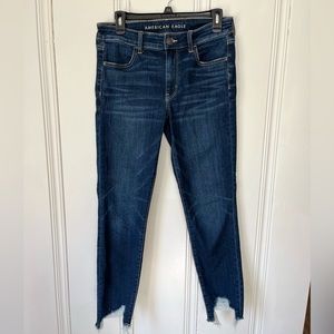 American Eagle Women’s Dark 8Long Stretch Hi Rise Jegging Crop Denim Jeans NWOT